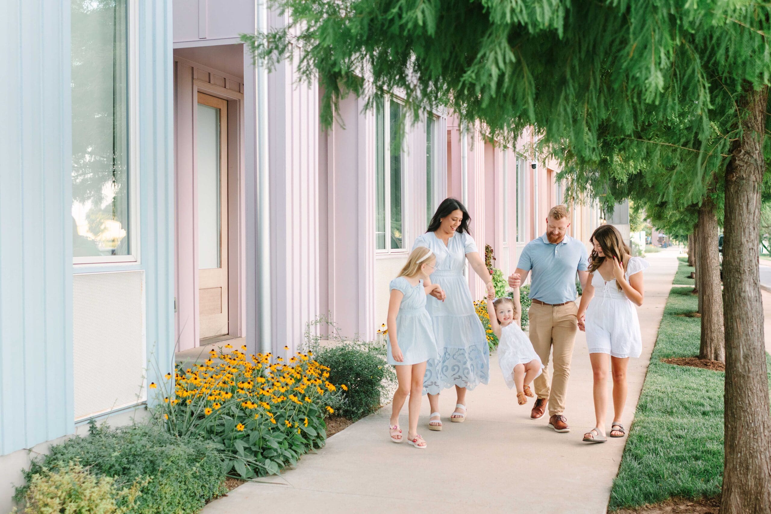 Colorful family session in the Wheeler District Oklahoma City