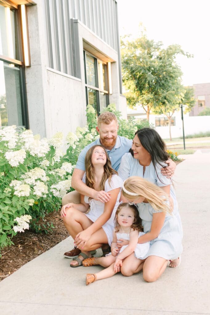 Playful family photos near the Wheeler Ferris Wheel