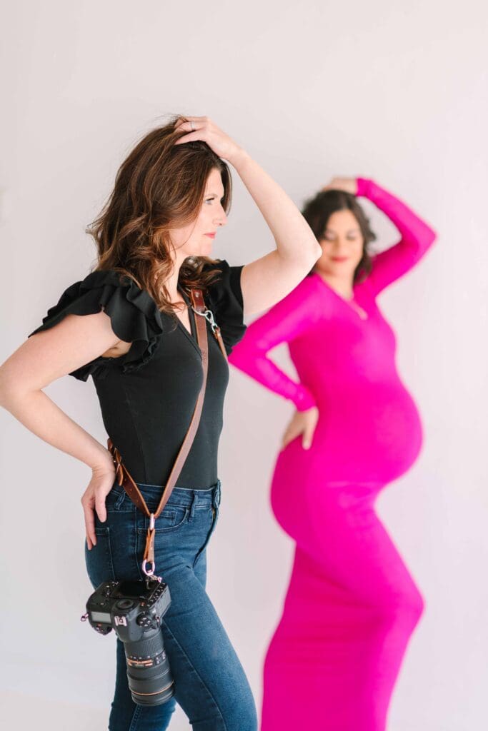 Maternity photography session with natural posing guidance